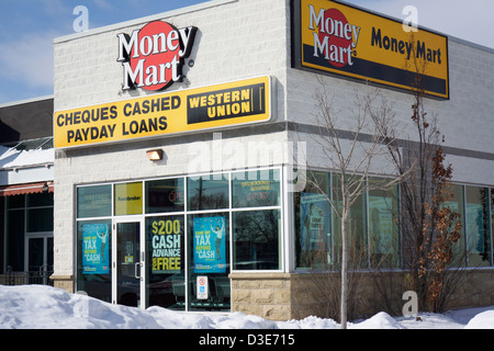 Geld Mart, Schecks eingelöst, Zahltagdarlehen. Stockfoto