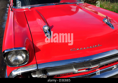 Klassische 1957 Chevrolet Bel Air Limousine, Stanwell Moor, Borough of Spelthorne, Surrey, England, United Kingdom Stockfoto