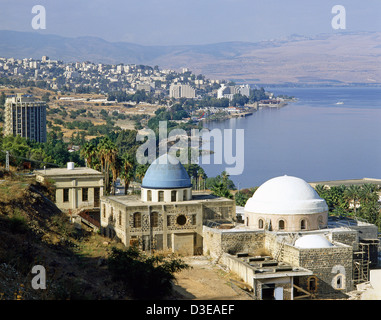 Blick auf Stadt und Meer von Galiläa, Tiberias, See Genezareth, Northern District, Israel Stockfoto