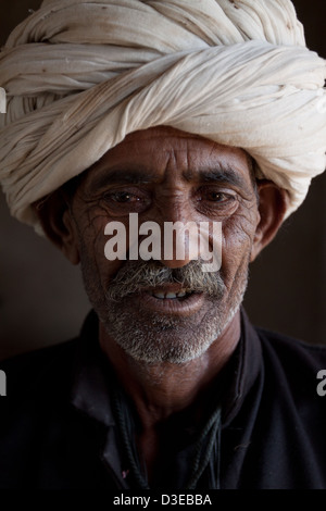 Porträt des Rajasthani Menschen Stockfoto
