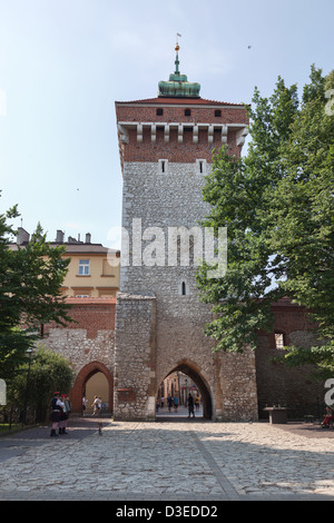 St. Florian-Tor in der Altstadt von Krakau, Polen Stockfoto