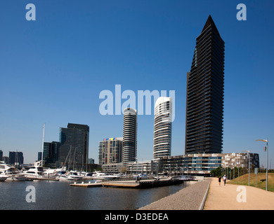 Hoch steigen Wohngebäude Yarra Rand Victoria Harbour Docklands Melbourne Victoria Australien Stockfoto