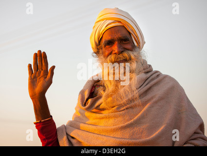 Pilger am Maha Kumbh Mela in Allahabad, Indien Stockfoto