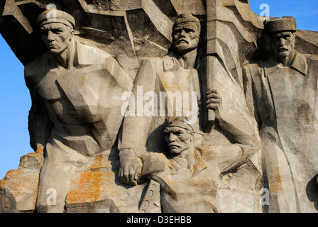 Ukraine. Krim. Denkmal für die Verteidigung der Adzhi Steinbruch, 1982, gegen die Nazi-Besatzung im Jahre 1942. Detail. Stockfoto