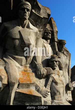 Ukraine. Krim. Denkmal für die Verteidigung der Adzhi Steinbruch, 1982, gegen die Nazi-Besatzung im Jahre 1942. Detail. Stockfoto