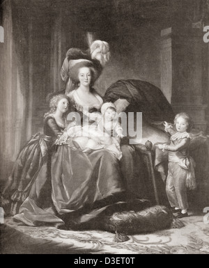 Marie Antoinette und ihre Kinder. Stockfoto