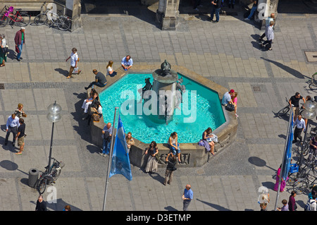 München, Fischbrunnen, Fischbrunnen, Marienplatz, Bayern, Deutschland Stockfoto