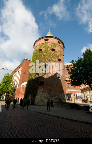 Pulvertornis (Pulvertornis) aus dem 16.. Jahrhundert zur Lagerung von Schießpulver an der Kreuzung von Torna Iela und Smilsu Lela in Riga, Lettland, baltischen Staaten Stockfoto