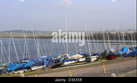 Boote am Draycote Wasser Stockfoto