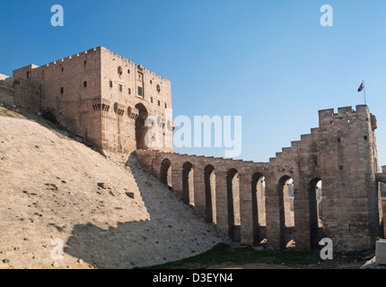 alte Zitadelle Aleppo in Syrien Stockfoto