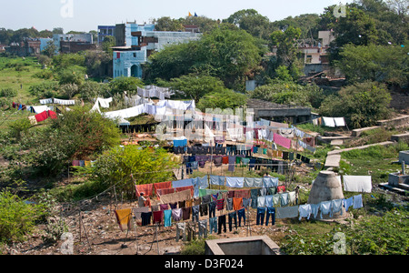 Wäsche-Musi-Flussufer Hyderabad Indien Andhra Pradesh Stockfoto