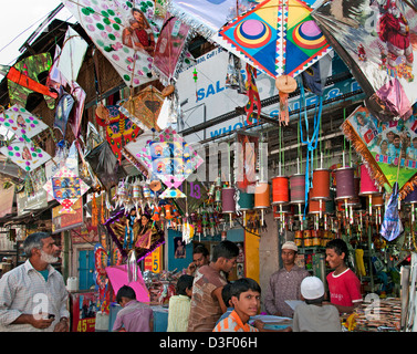 Kite-Shop Hyderabad Andhra Pradesh, Indien Laad-Basar Stockfoto