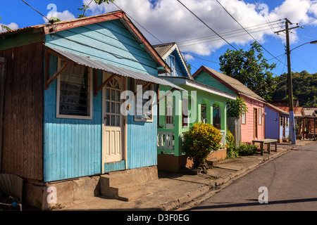 Traditionelles Haus in den Fischen Dorf der Anse La Raye, St Lucia Stockfoto