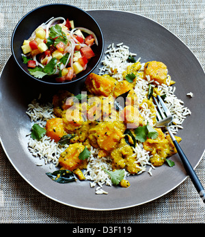 Goan Kürbis curry mit Salsa rojal Stockfoto