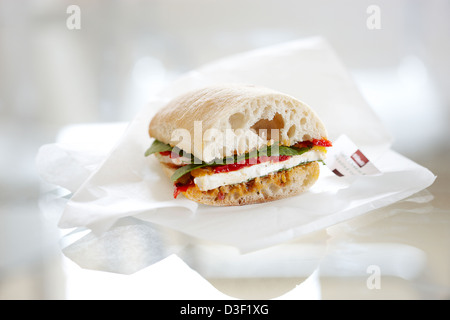 Tricolore Ciabatta sandwich Stockfoto