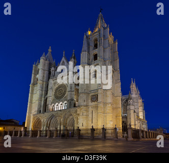 Gotische Kathedrale von Leon (Spanien) Stockfoto