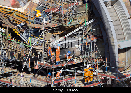 Große Schaufelradbagger wird in Garzweiler Braunkohle mine bauen. Köln, Deutschland Stockfoto