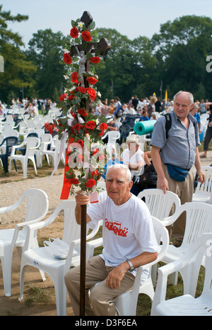 Czestochowa, Polen, Pilger in eine Open-Air-Messe vor dem Kloster Jasna Gora Stockfoto