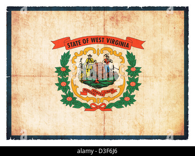 Flagge der US-Bundesstaat West Virginia im Grunge-Stil erstellt Stockfoto