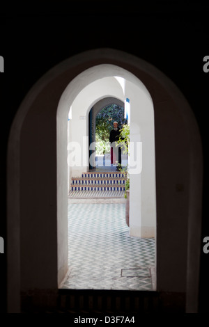 Marokko, Marrakesch, Torbögen an den Dar Si sagte Museum für marokkanische Kunst. Stockfoto