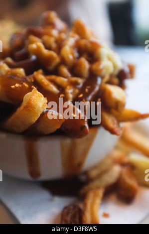 Poutine ist ein Fast-Food, die ihren in Quebec, Kanada Ursprung Stockfoto