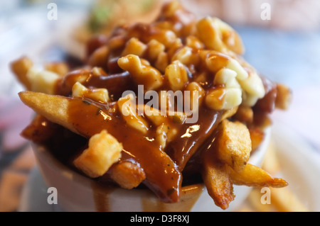 Poutine ist ein Fast-Food, die ihren in Quebec, Kanada Ursprung Stockfoto