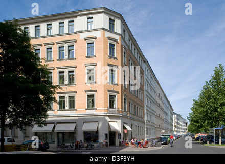 Leipzig, Deutschland, in der renovierten Gründerzeit Südvorstadt Leipzig Stockfoto