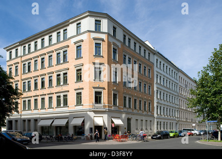 Leipzig, Deutschland, in der renovierten Gründerzeit Südvorstadt Leipzig Stockfoto