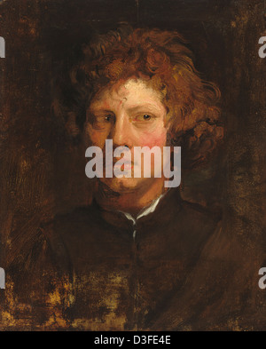 Sir Anthony van Dyck, Kopf von einem Jüngling, Flämisch, 1599-1641, c. 1617/1618, Öl auf Papier auf Platte Stockfoto