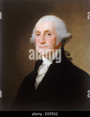 Gilbert Stuart (American, 1755-1828), George Washington, c. 1821, Öl auf Holz Stockfoto