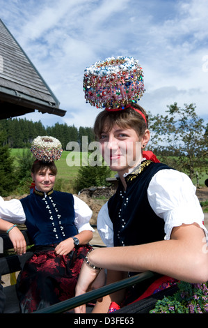 St. Märgen, Deutschland, die traditionelle Schaepelmaedchen Rosstag Stockfoto