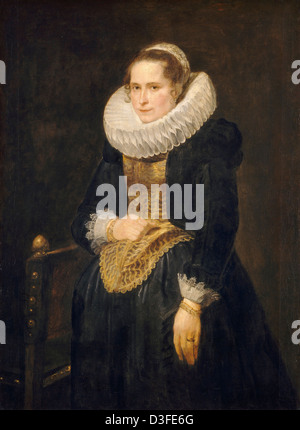 Sir Anthony van Dyck, Porträt einer Dame Flämisch, Flämisch, 1599-1641, wahrscheinlich 1618, Öl auf Leinwand Stockfoto