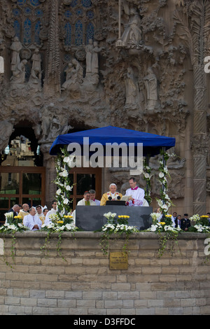 Barcelona, Spanien, Zeremonie von Papst Benedict XVI vor der Sagrada Familia Stockfoto