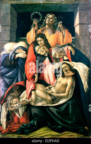 Sandro Botticelli, Wehklage über dem toten Christus 1500 Tempera auf Panel. Museo Poldi Pezzoli, Milan Stockfoto