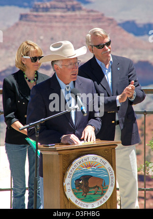 20. Juni 2011 Sekretär Salazar Grand Canyon Ankündigung 0124 Stockfoto