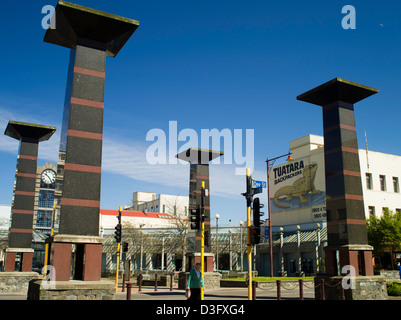 Wachner Ortsbild, die Uhr und Dee Street Turmspitzen, Invercargill, Neuseeland Stockfoto