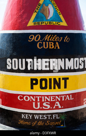 Südlichsten Punkt Boje, Key West, Florida, USA Stockfoto