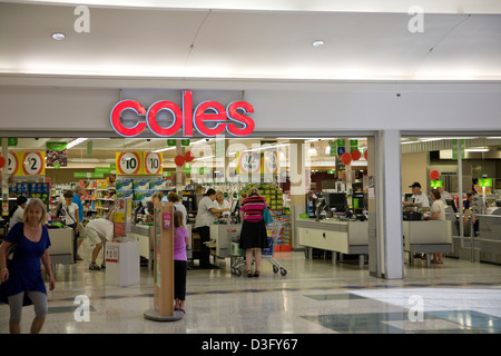 australische Supermarktkette, Coles, im Besitz von wesfarmers Stockfoto