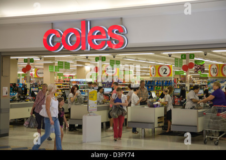 Australische Supermarktkette, Coles, im Besitz von wesfarmers, Sydney, NSW, Australien Stockfoto