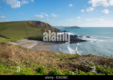 Ayrmer Bucht mit Blick auf Burgh Island South Devon Uk Stockfoto