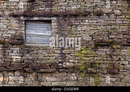 Die Seite einer alten Scheune im Swaledale Teil der Yorkshire Dales Stockfoto