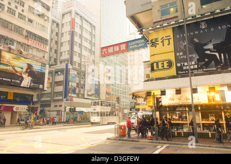 Wanchai Straßenszene in Hong Kong, Teil von China. Stockfoto