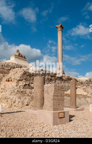 Pompeiuss Säule (Diokletian), römischer Triumphbogen Gedenksäule in Alexandria, Ägypten Stockfoto