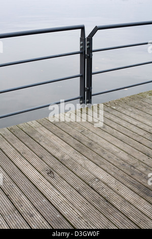 Zaun am pier Stockfoto
