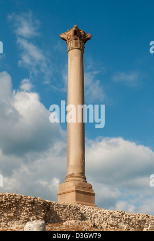 Pompeiuss Säule (Diokletian), römischer Triumphbogen Gedenksäule in Alexandria, Ägypten Stockfoto