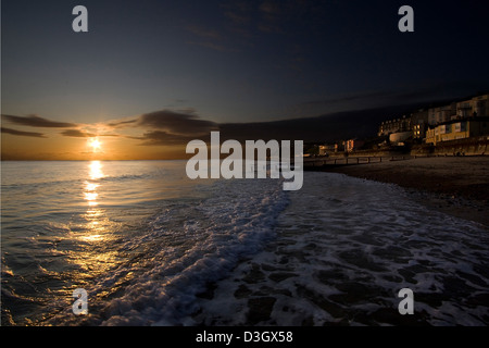 Sunrise und Seascape von Cromer Norfolk England Stockfoto