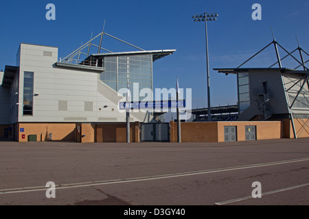 Colchester United Fußballstadion Weston Häuser Community Stadium genannt. -Redaktionelle Nutzung nur Stockfoto