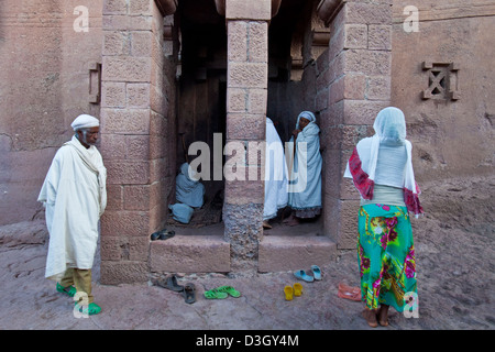 Bet Maryam Kirche, Lalibela, Äthiopien Stockfoto