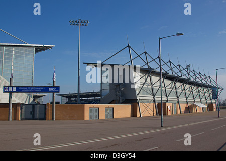 Colchester United Fußballstadion Weston Häuser Community Stadium genannt. -Redaktionelle Nutzung nur Stockfoto