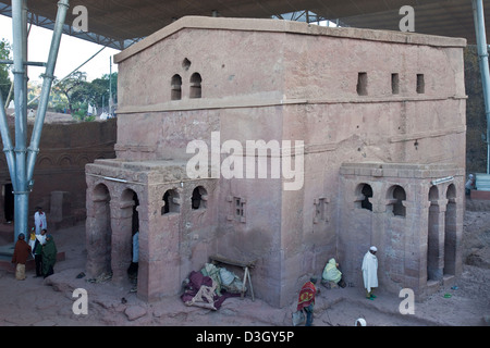 Bet Maryam Kirche, Lalibela, Äthiopien Stockfoto